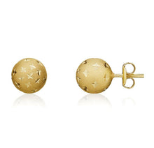 Load image into Gallery viewer, 9CT Yellow Gold Satin Star Ball Stud Earrings, 8mm