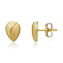 Load image into Gallery viewer, 9CT Yellow Gold Polished/Satin Pear Stud Earrings
