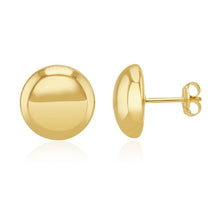 Load image into Gallery viewer, 9CT Yellow Gold Polished Button Stud Earrings, 12mm
