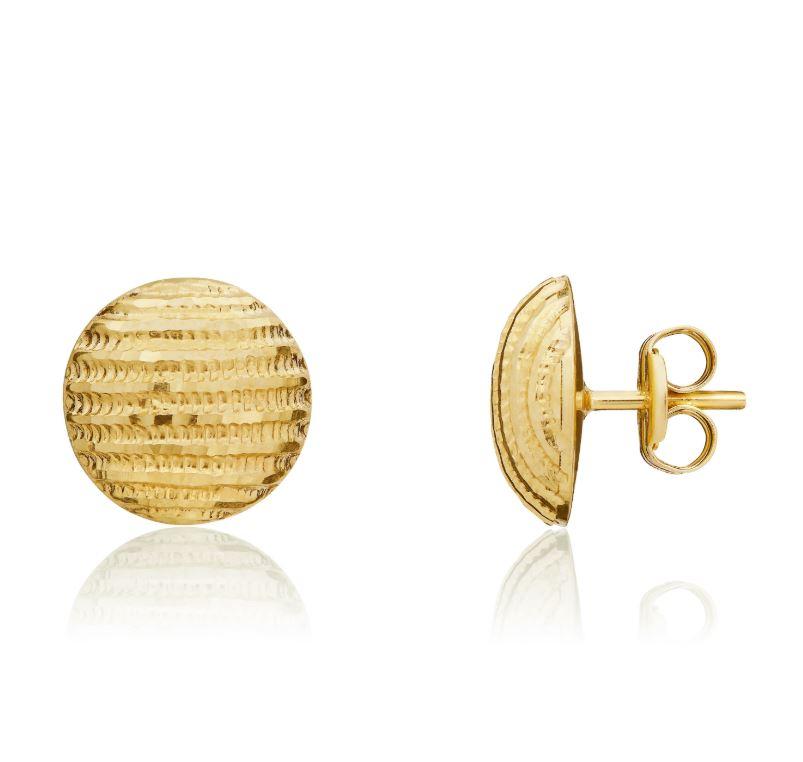 9CT Yellow Gold Fancy Dome Stud Earrings