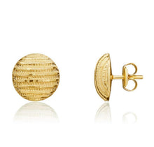 Load image into Gallery viewer, 9CT Yellow Gold Fancy Dome Stud Earrings
